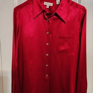 Ann Taylor red blouse, size 10